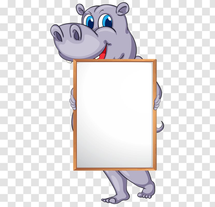 Hippopotamus Cartoon Royalty-free Clip Art - Silhouette - Hippo Take Whiteboard Transparent PNG