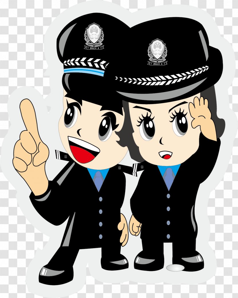 Police Officer Cartoon Chinese Public Security Bureau Firefighter - Beautiful Handsome Special Transparent PNG