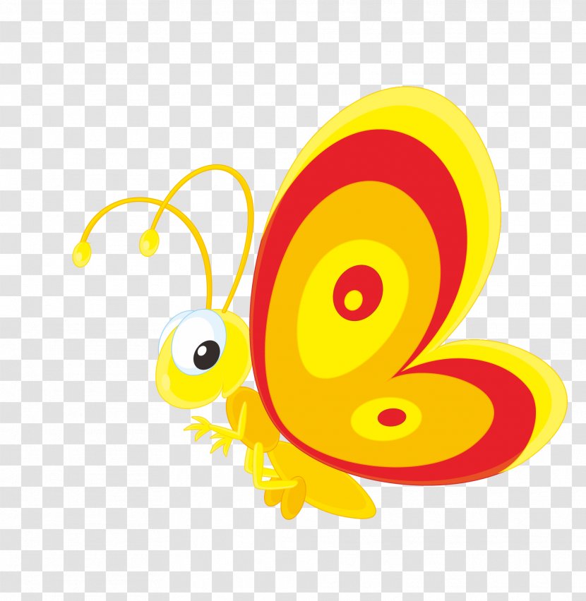 Butterfly Insect Cartoon Clip Art - Orange Transparent PNG