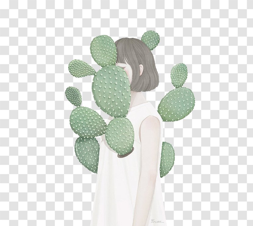 Cactaceae Euclidean Vector Illustration - Silhouette - Cactus By Girls Transparent PNG