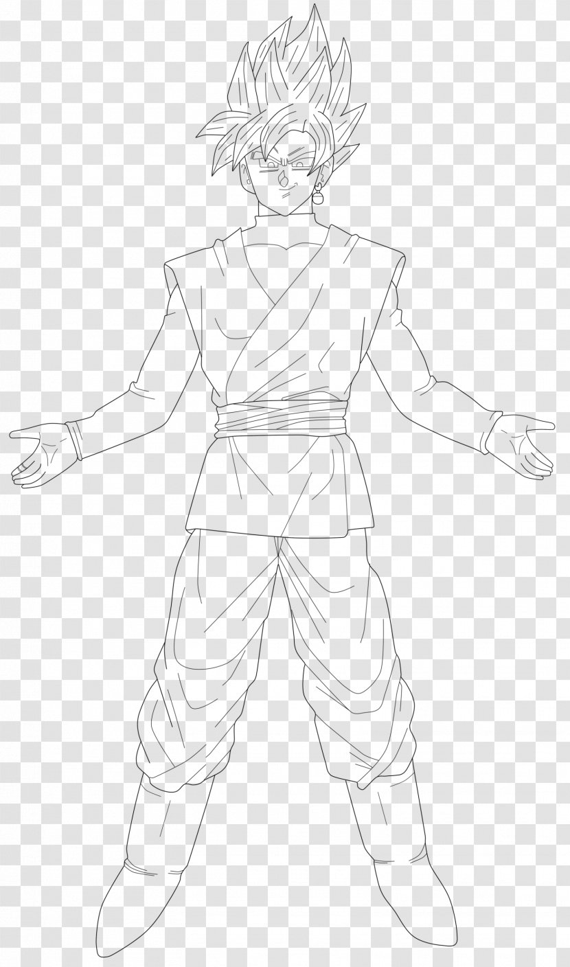 Goku Black Line Art Sketch - Hand Transparent PNG