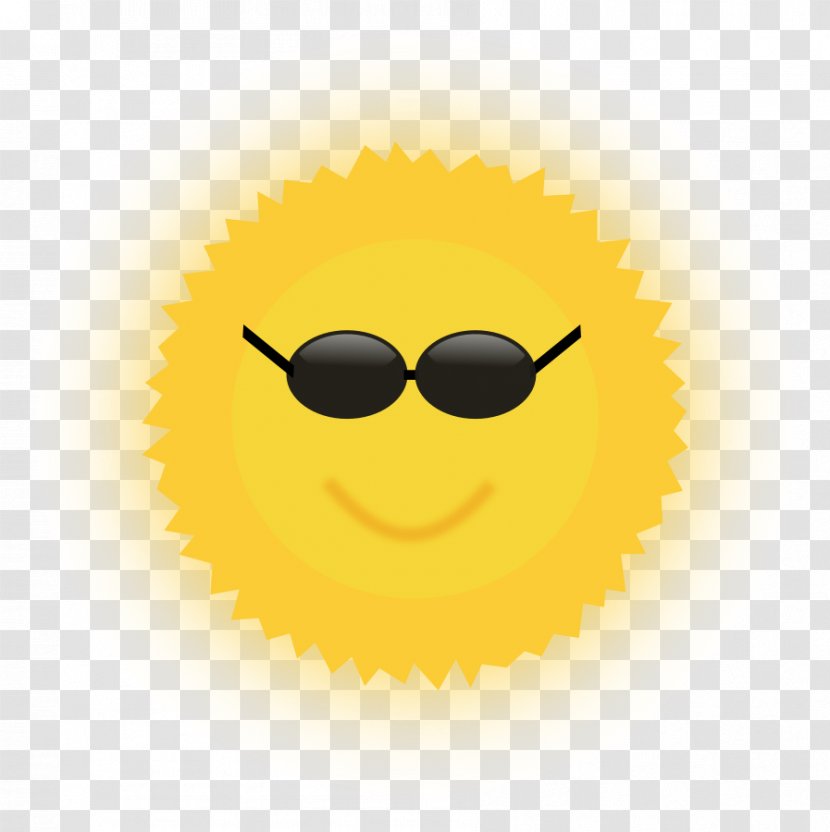 Smiley Yellow Cartoon Text Messaging Glasses - Free Sun Cliparts Transparent PNG