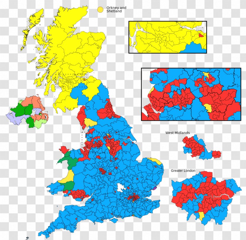 United Kingdom General Election, 2015 2017 - Map - Uk Transparent PNG