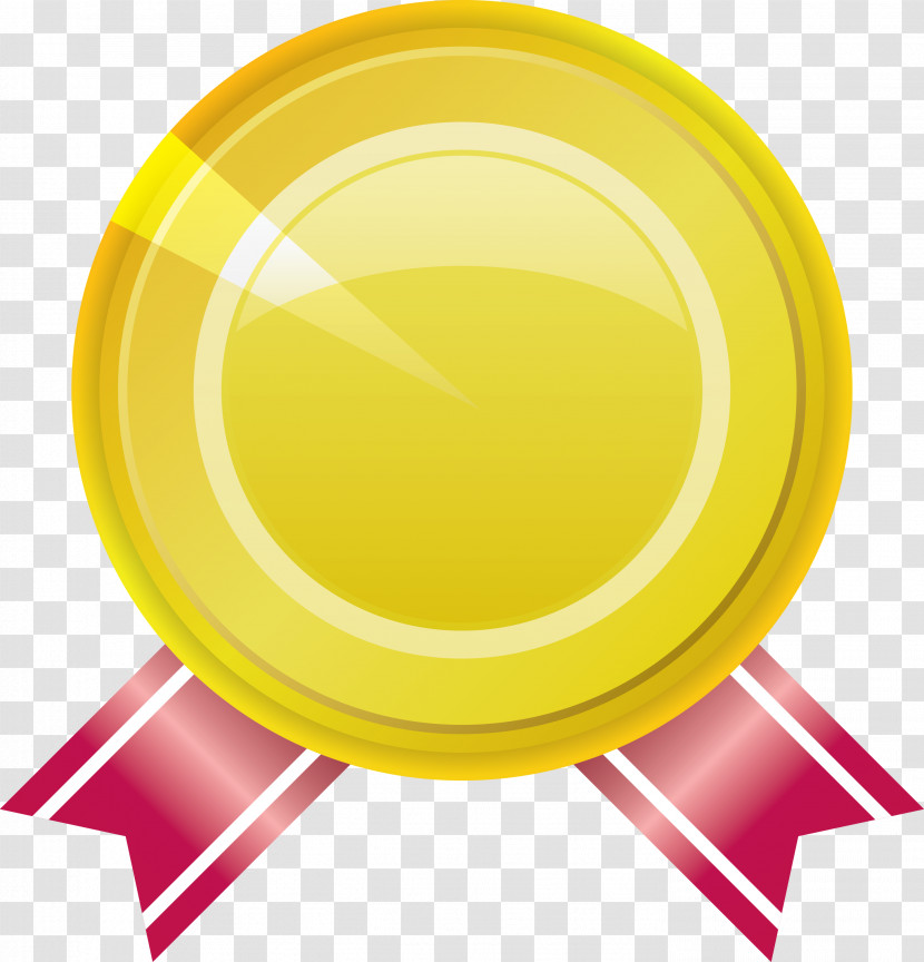 Gold Badge Ribbon Badge Blank Badge Transparent PNG