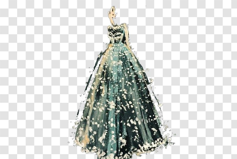 Paper Fashion Illustration Watercolor Painting - Christmas Tree - Wedding Transparent PNG