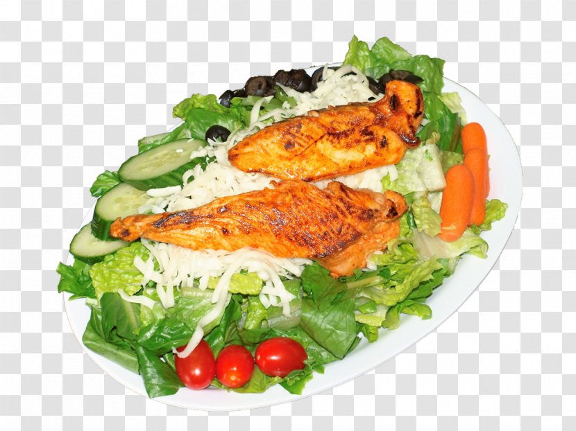 Caesar Salad Vegetarian Cuisine Leaf Vegetable Garnish - Chicken Transparent PNG