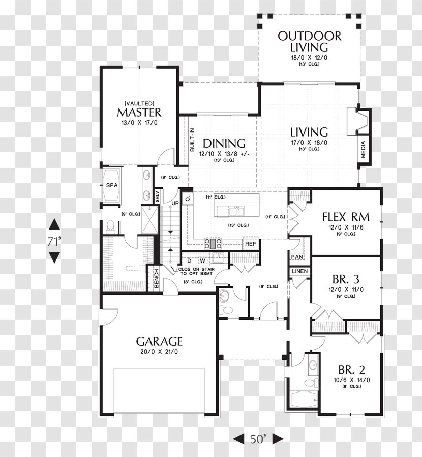 House Plan Floor Architecture - Diagram Transparent PNG