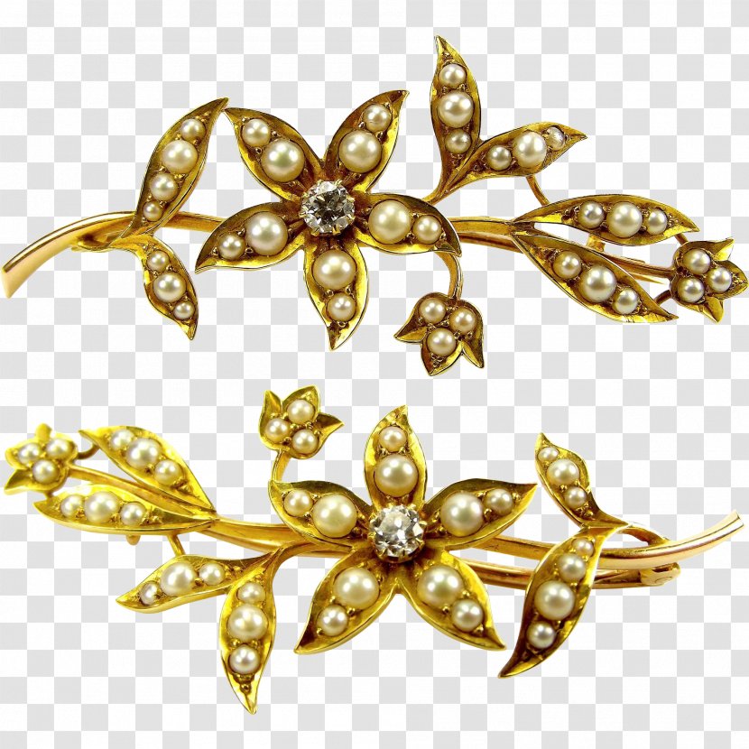 Body Jewellery Brooch Clothing Accessories Metal - Fashion - Gold Floral Transparent PNG