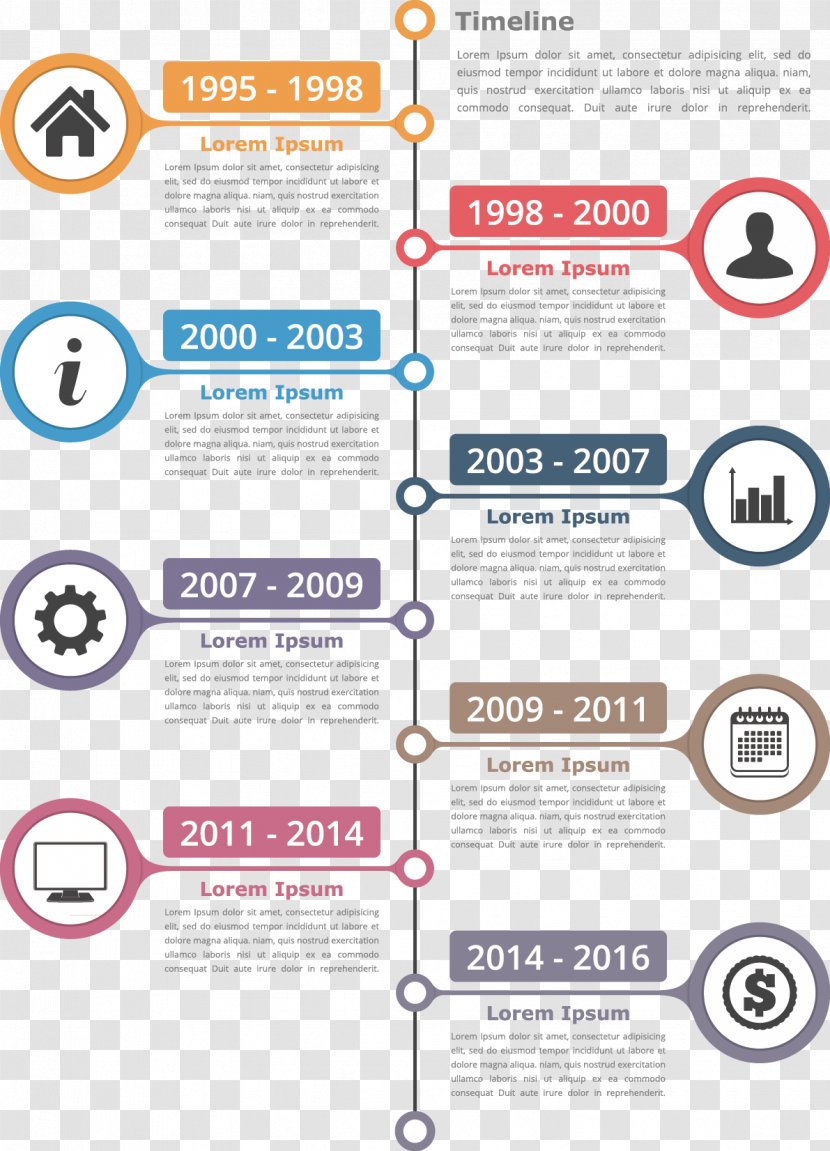 Infographic Timeline Illustration - Vector PPT Creative Chart Transparent PNG
