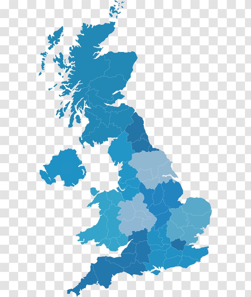 Great Britain Royalty-free Vector Map - Blue Transparent PNG