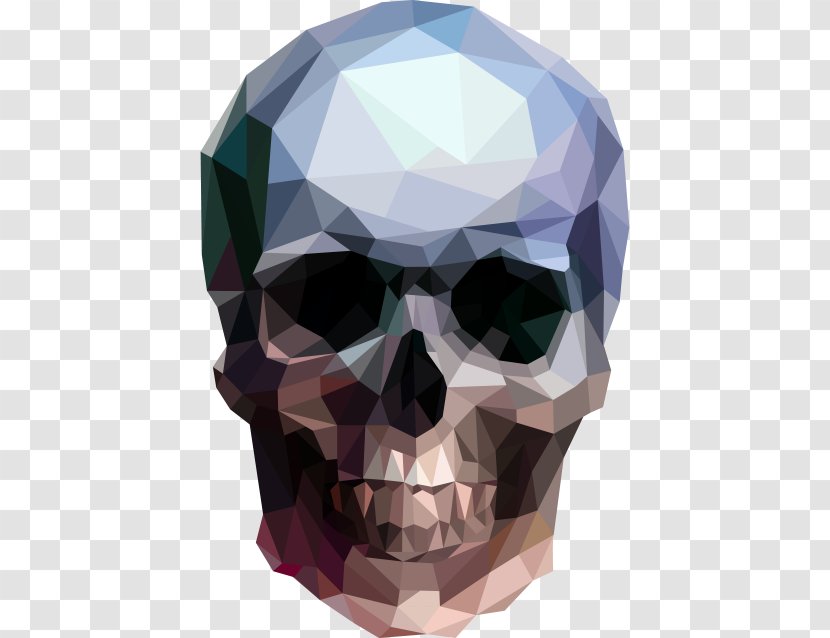 Low Poly Skull Royalty-free Illustration - Facial Hair - Cool Crystal Transparent PNG