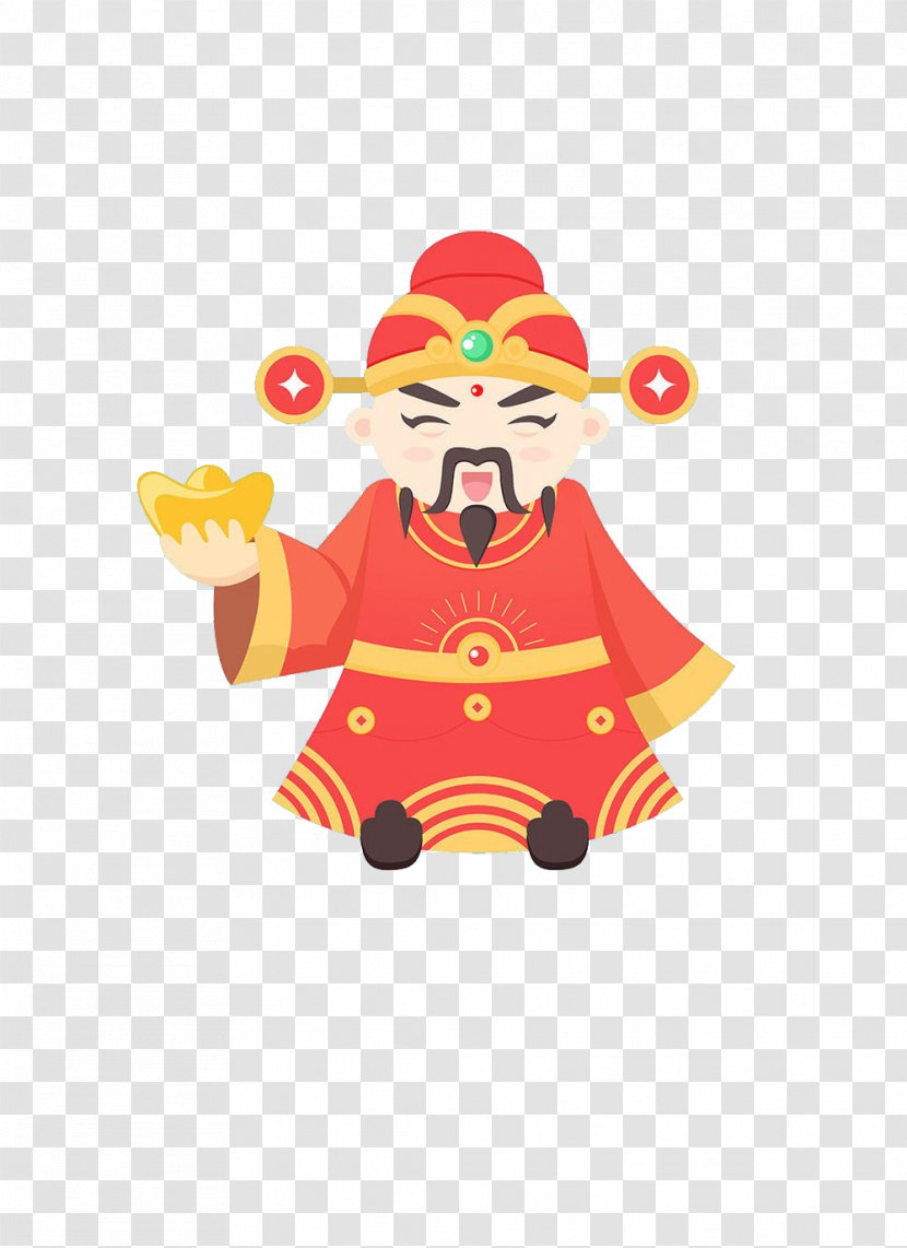 Caishen Chinese New Year Hat - Bainian - God Of Wealth Transparent PNG
