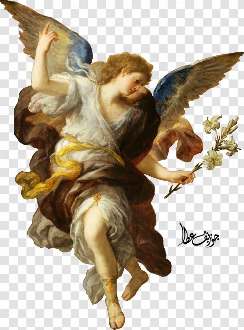 Annunciation Oil Painting Artist - Painter - Angel Statue Transparent PNG