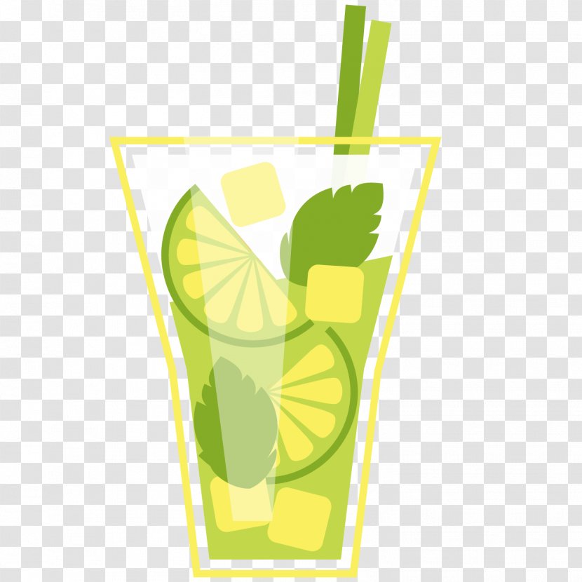 Mojito Juice Lemonade Cocktail Garnish Aguas Frescas - Vector Summer Iced Transparent PNG
