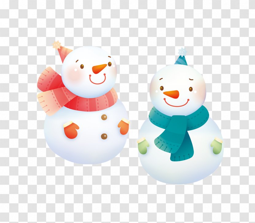 Snowman Winter Illustration - Material - Red Blue Transparent PNG