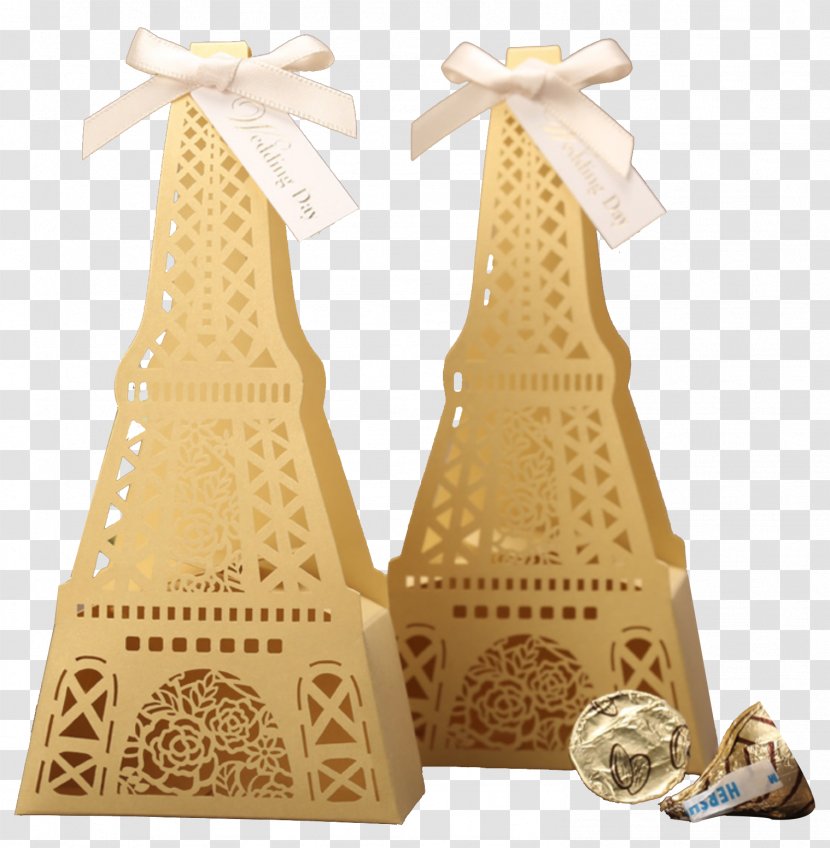 Eiffel Tower Paper Box Party Favor Gift - Christmas Ornament - Wood Hollow Transparent PNG