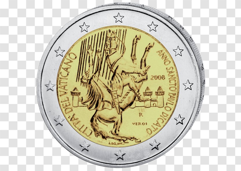 2 Euro Commemorative Coins Vatican Coin - Currency Transparent PNG