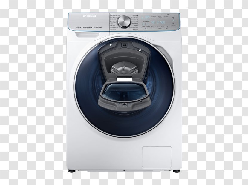 Washing Machines Samsung WW8800 QuickDrive Clothes Dryer Laundry Máquina De Lavar E Secar Roupa Carga Frontal 10Kg A+++ Prateado - KEY HOME Transparent PNG