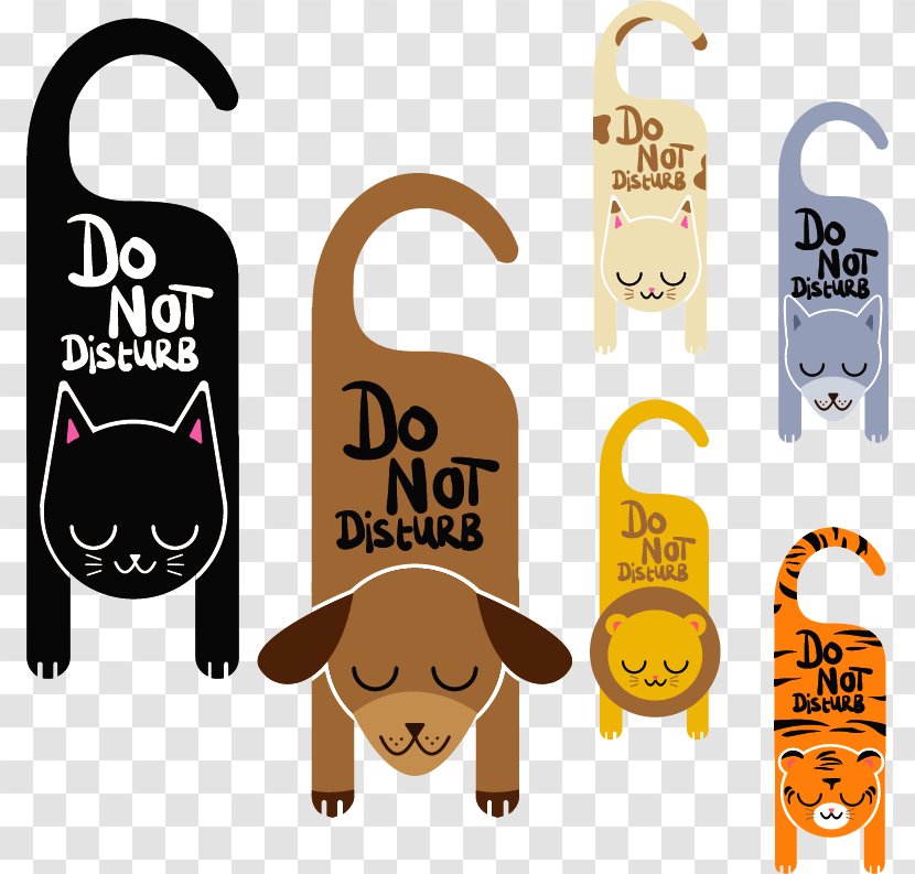 Door Hanger Sign Illustration - Coffee Cup - Do Not Disturb Cute Little Animals Transparent PNG