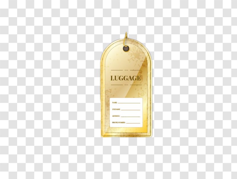Baggage Bag Tag Suitcase - Yellow - Golden Luggage Transparent PNG