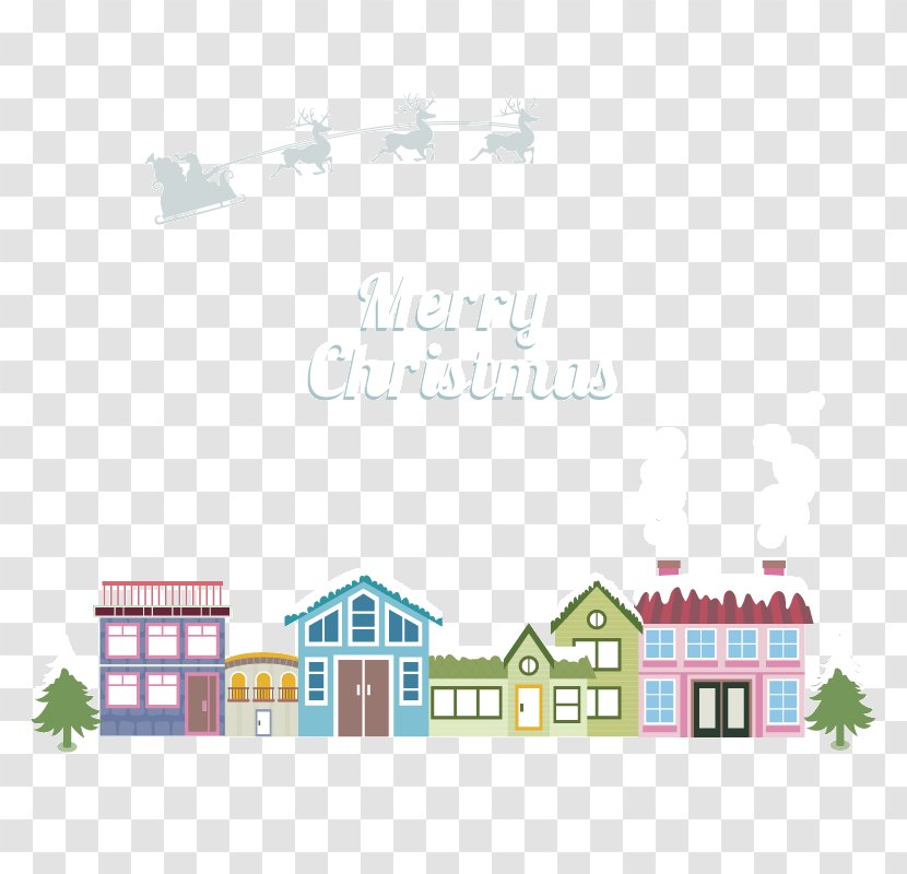 Cartoon House Background - Gift - Christmas Jumper Transparent PNG