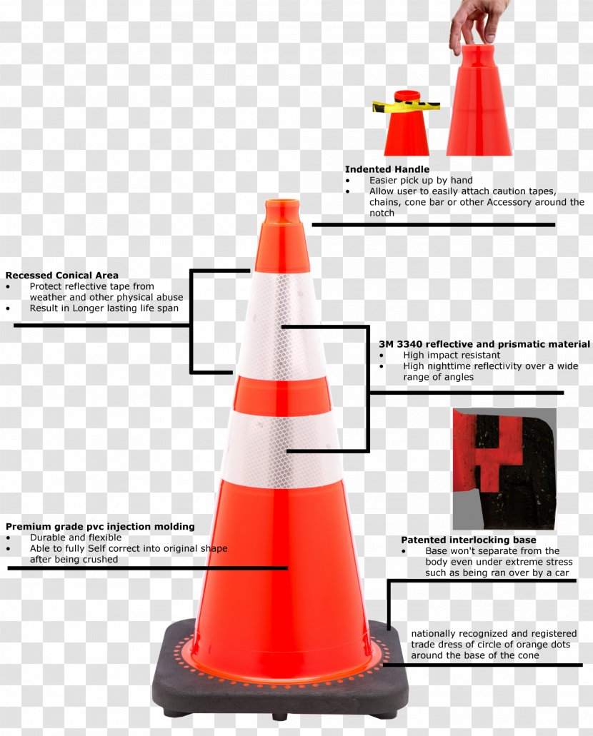 Traffic Cone Road Safety - Inch Transparent PNG