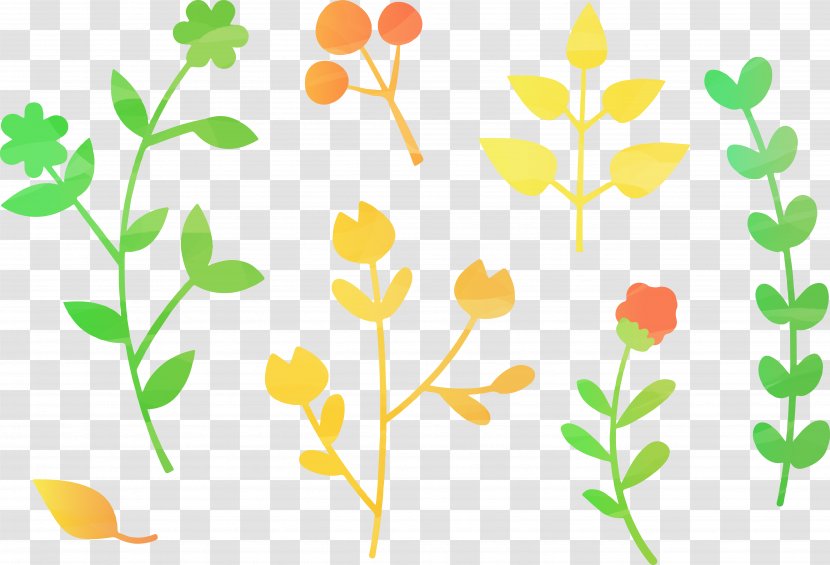 Leaf Plant Euclidean Vector Clip Art - Flower - Colored Plants Transparent PNG