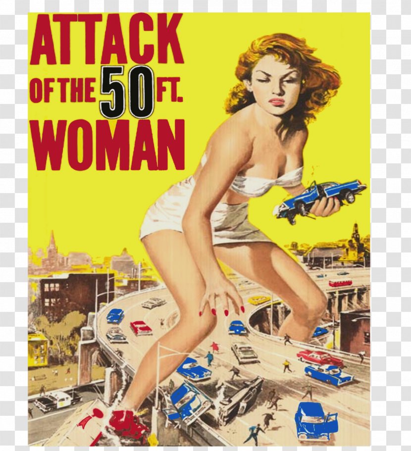 Attack Of The 50 Foot Woman Allison Hayes Film Poster - Watercolor - Retro Vintage Insignias Transparent PNG