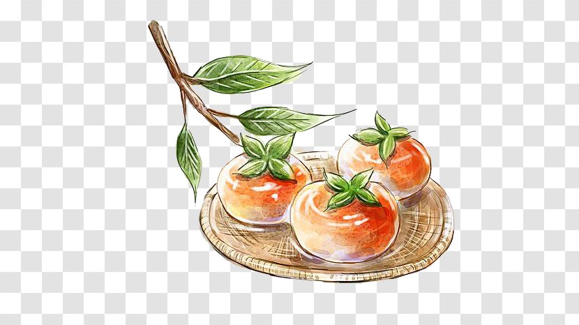 Tomato Japanese Persimmon Fruit - Three Persimmons Transparent PNG