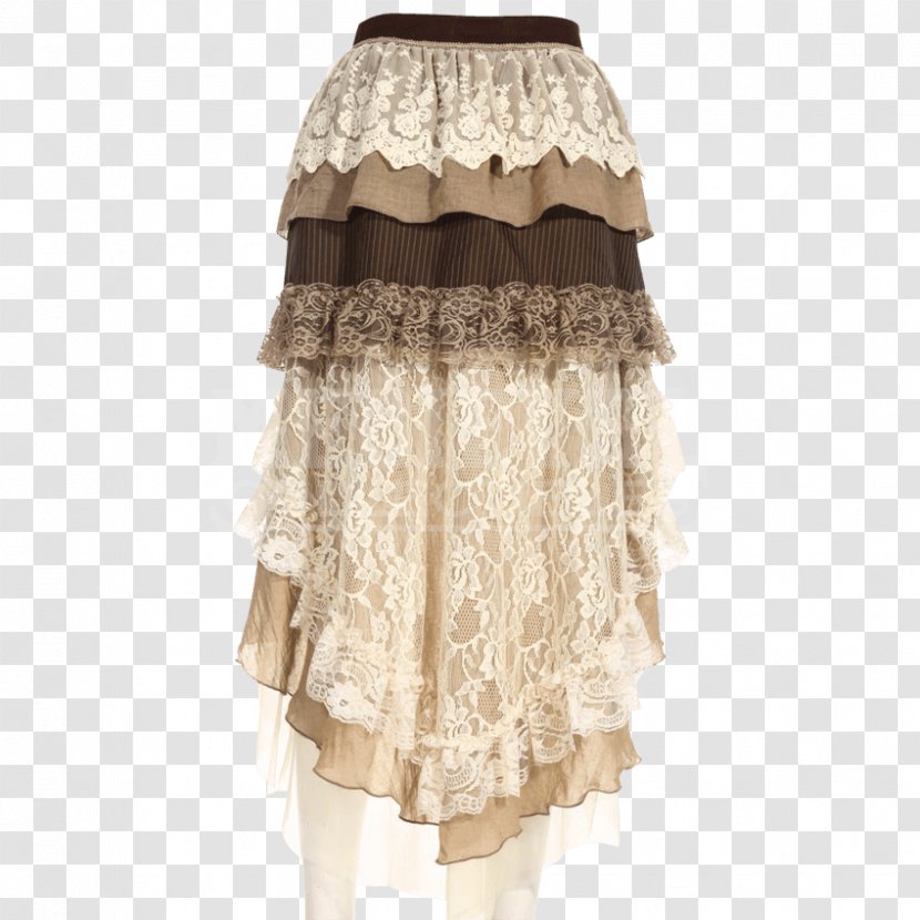 Gothic Fashion Skirt Steampunk Prom Dress - Beige Transparent PNG