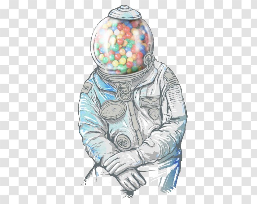 Chewing Gum Gumball Machine Drawing Bubble T-shirt - Idea - Astronaut Transparent PNG