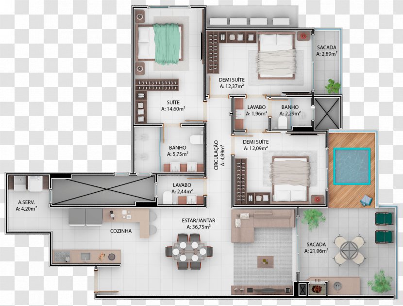 Floor Plan - Real Estate - Gaivotas Garden Beach Transparent PNG