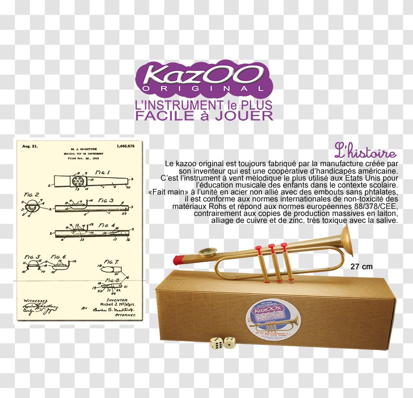 Kazoo Trombone Trumpet Invention Paper - Box Transparent PNG