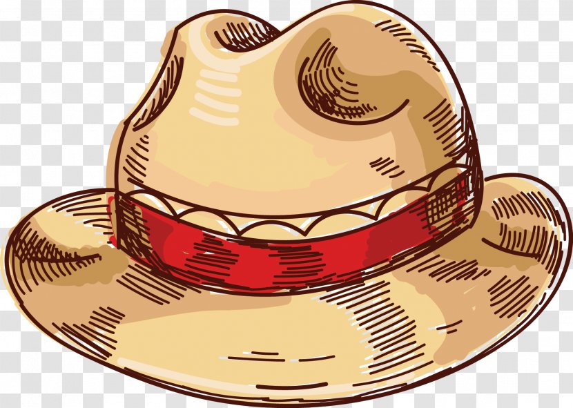 Straw Hat Designer Cowboy - Vector Transparent PNG