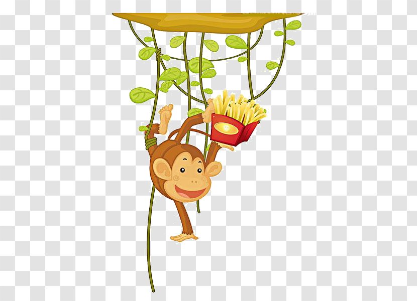 Ape Monkey Clip Art - Mammal - Cartoon Tree Material Transparent PNG