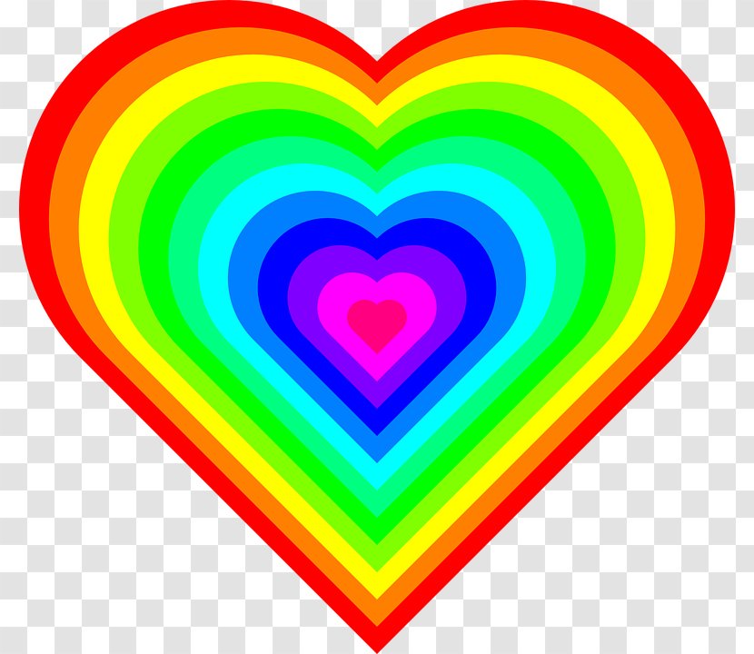 Rainbow Heart Color Clip Art - Flower Transparent PNG