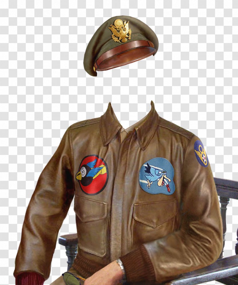 Flying Tigers Military Uniform Peaked Cap - Leather Jacket Transparent PNG