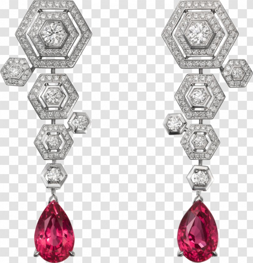 Earring Ruby Jewellery Cartier Diamond - Jewelry Making Transparent PNG