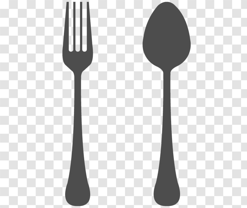 Spoon Fork Knife Cutlery - Black And White - Transparent Background Transparent PNG