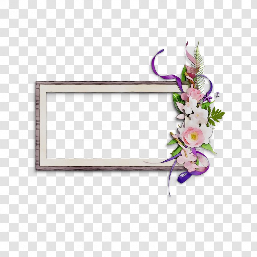 Floral Design Picture Frames Purple Rectangle - Flower Transparent PNG