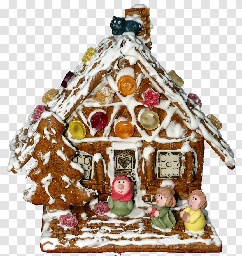 Gingerbread House Marzipan Food Christmas Cake - Lebkuchen - Chocolate Transparent PNG