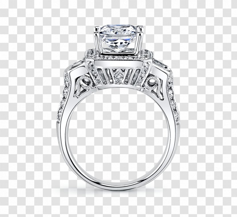 Diamond Wedding Ring Princess Cut Engagement - Ceremony Supply Transparent PNG