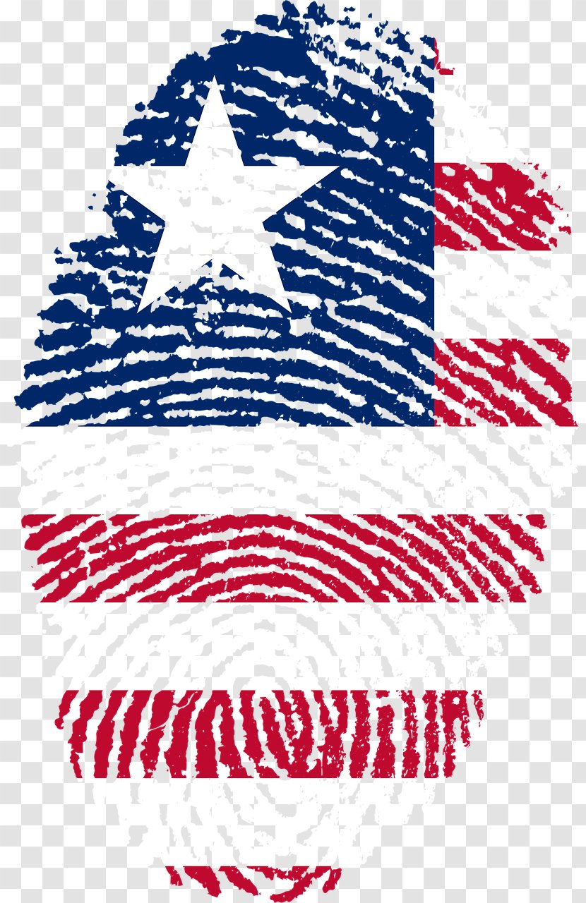 Flag Of Liberia United States Fingerprint - Black And White Transparent PNG