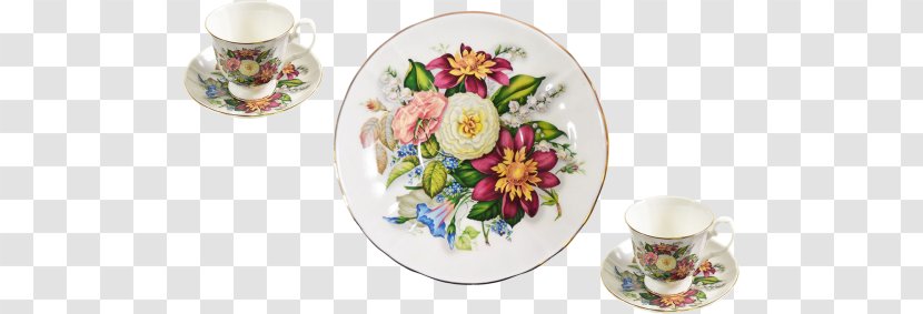 Coffee Cup Cut Flowers Saucer Porcelain Plate Transparent PNG