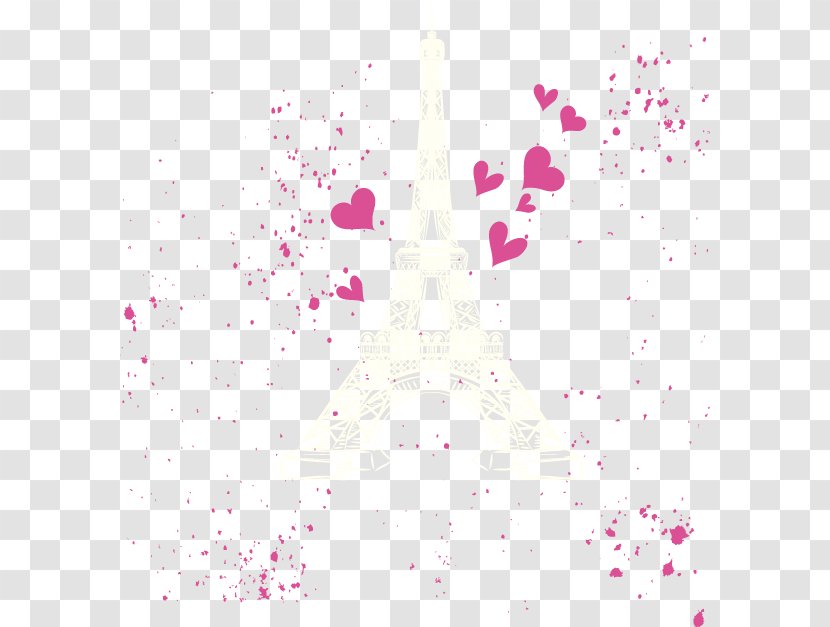 Eiffel Tower - Frame - Romantic Heart Shading Transparent PNG