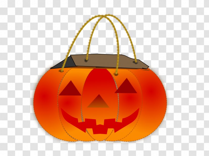 Trick-or-treating Halloween Bag Clip Art - Orange - Cartoon Money Bags Transparent PNG