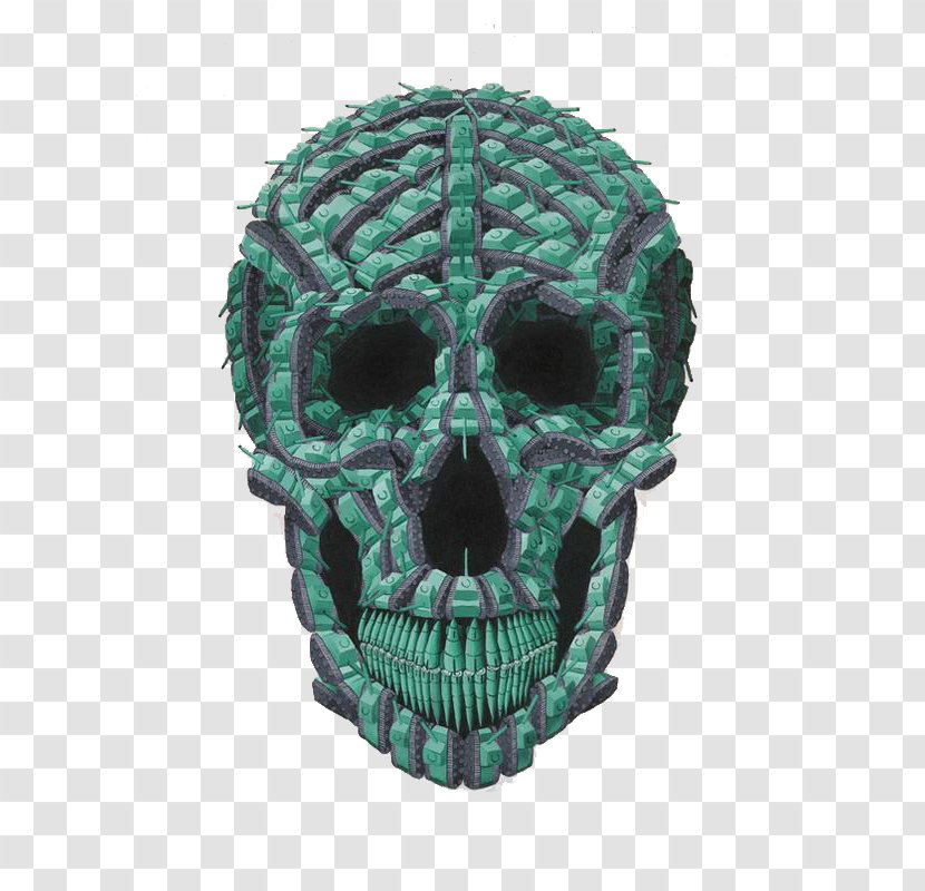 Skull Teal Turquoise - Blue Splicing Transparent PNG