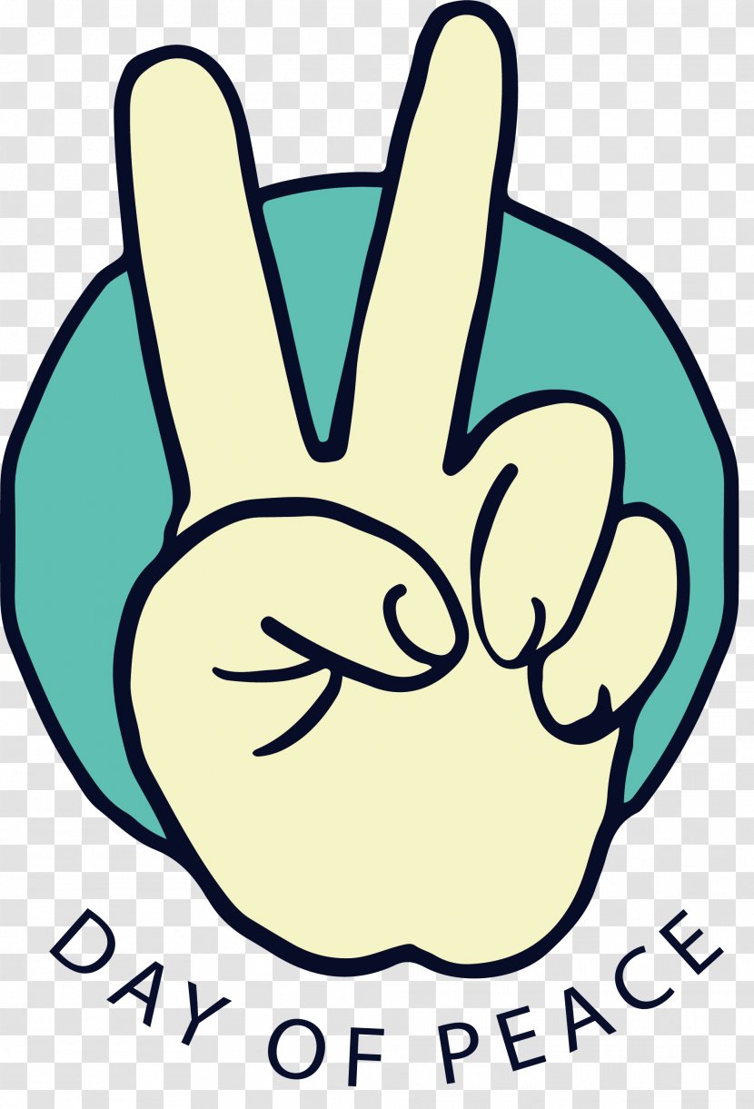 V Sign Gesture Clip Art - Text - Victory Tag Transparent PNG