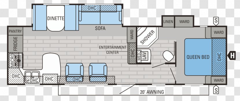 Caravan Floor Plan Campervans Plymouth Prowler - Real Estate - Design Transparent PNG