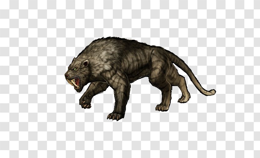 ARK: Survival Evolved Allosaurus Sabretooth Saber-toothed Tiger Cat - Big Cats - Dinosaur Transparent PNG